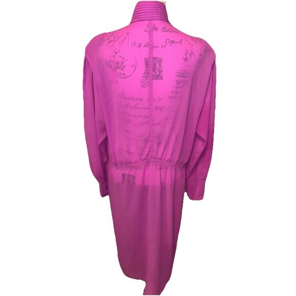 Vintage‎ 70's Don Sophisticates by Charlotte Ford Purple Pleated Dress Size 12 - Picture 4 of 11